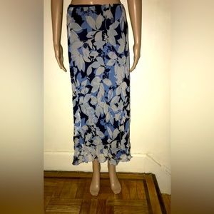 Karen Kane blue and black design silk skirt